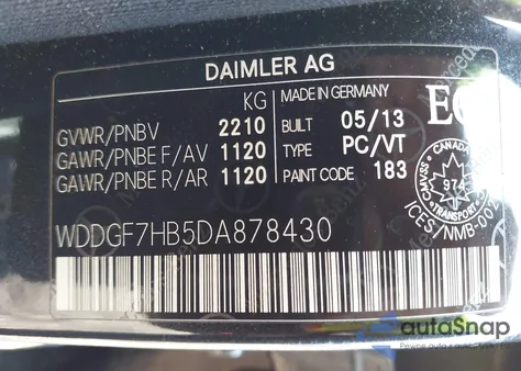 2013 Mercedes-Benz C 63 Amg из США, поврежденный, VIN WDDGF7HB5DA878430